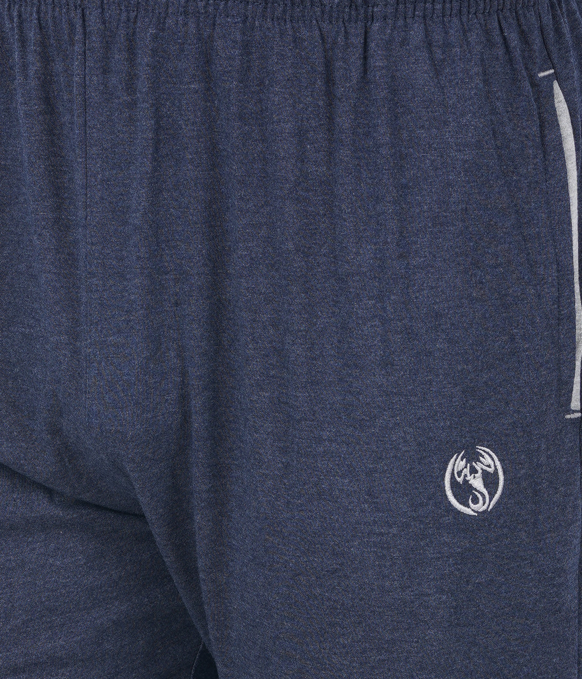 Navy Melange Slim Fit Zipper Trackpant-Style #0408