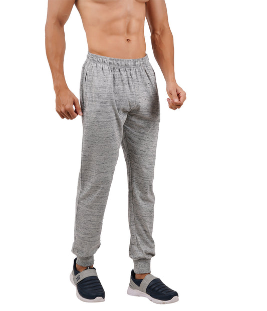 Grey Melange Bottom Rib Track Pant- Style #417