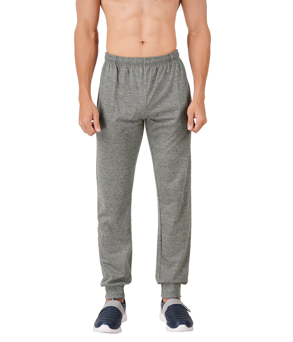 Olive Melange Bottom Rib Track Pant- Style #417