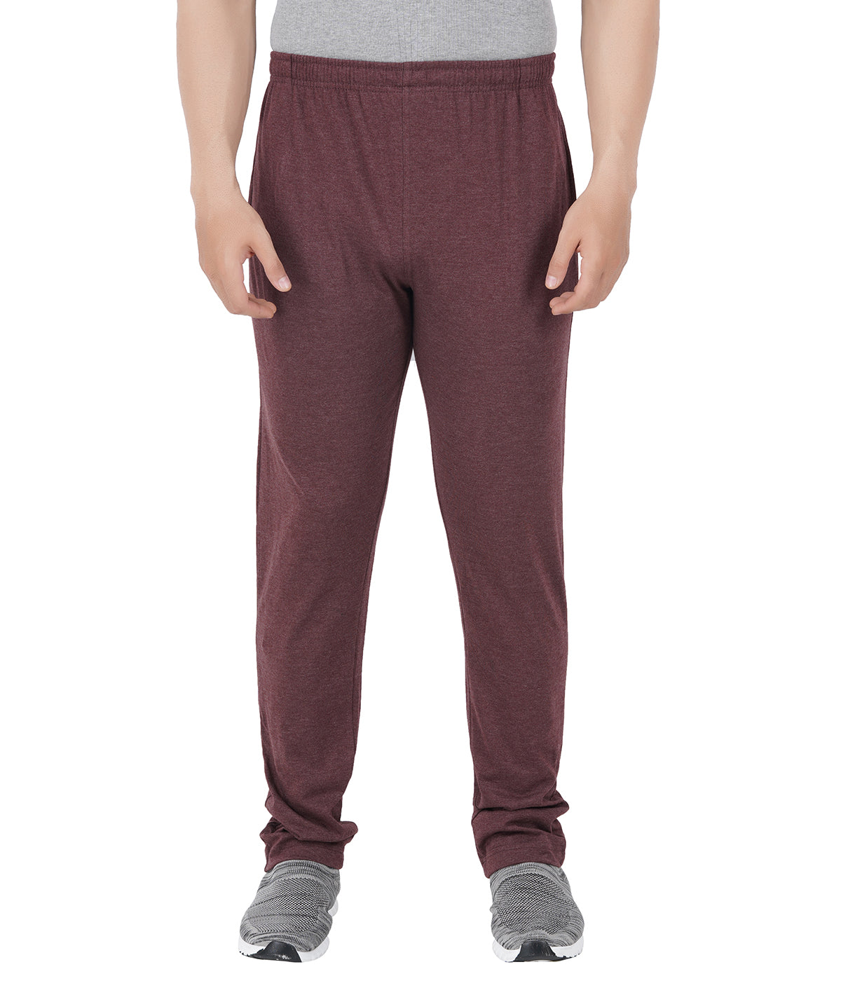 Brown Melange Slim Fit Zipper Trackpant-Style #0408