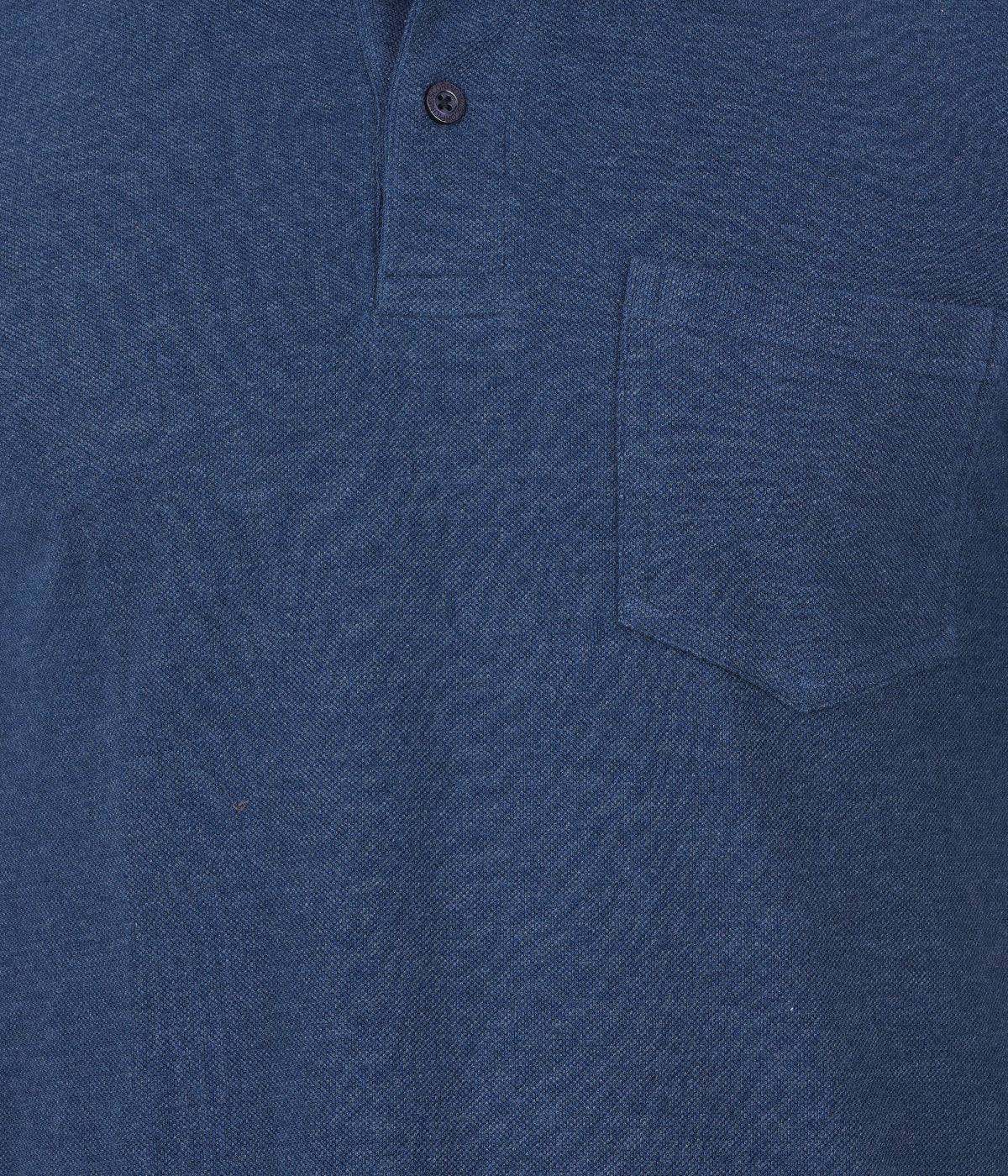Navy Melange Polo Tshirt With Pocket-Style #0705