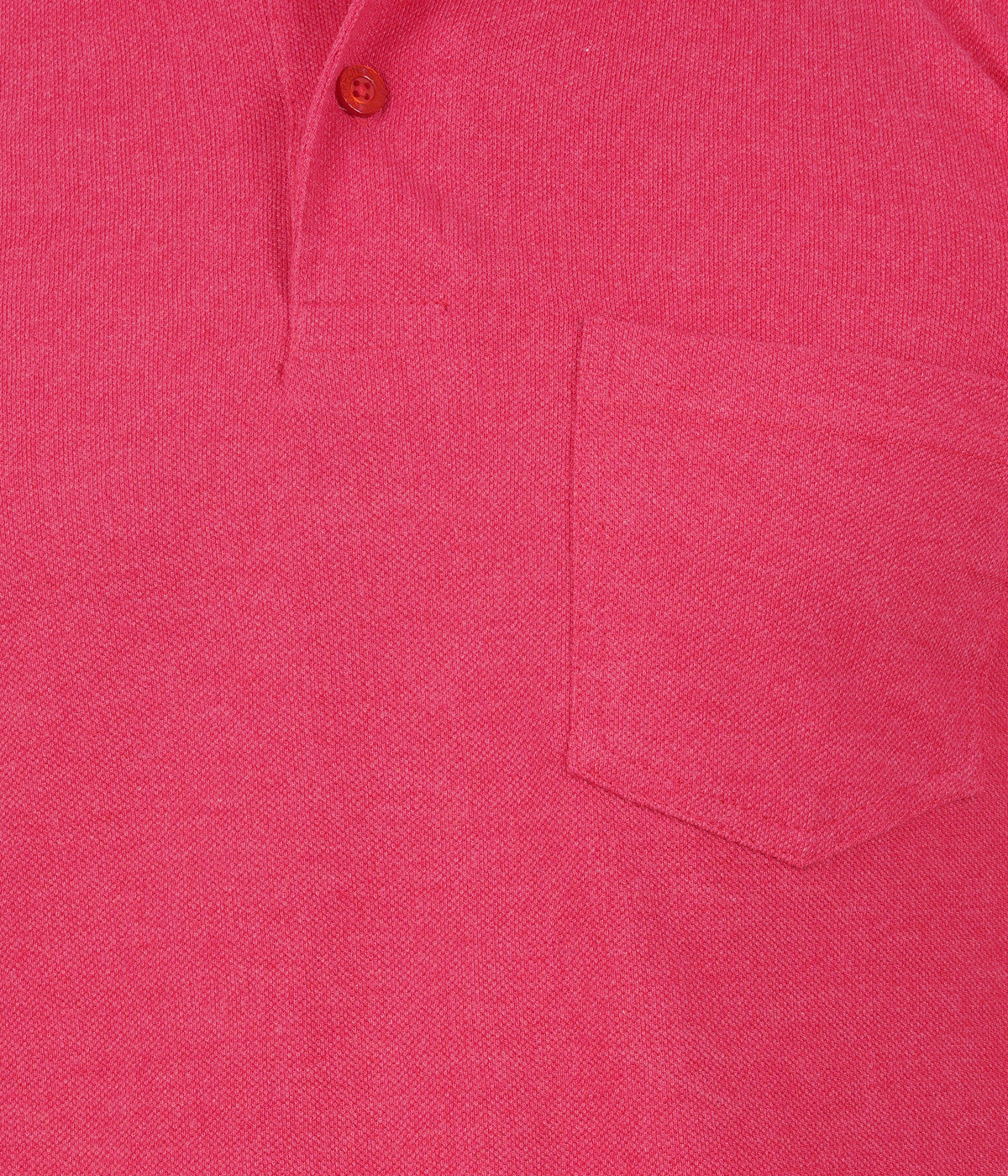Pink Melange Polo Tshirt With Pocket-Style #0705