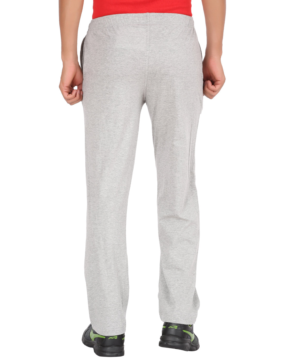 Grey Melange Plain Zipper Trackpant -Style #0404