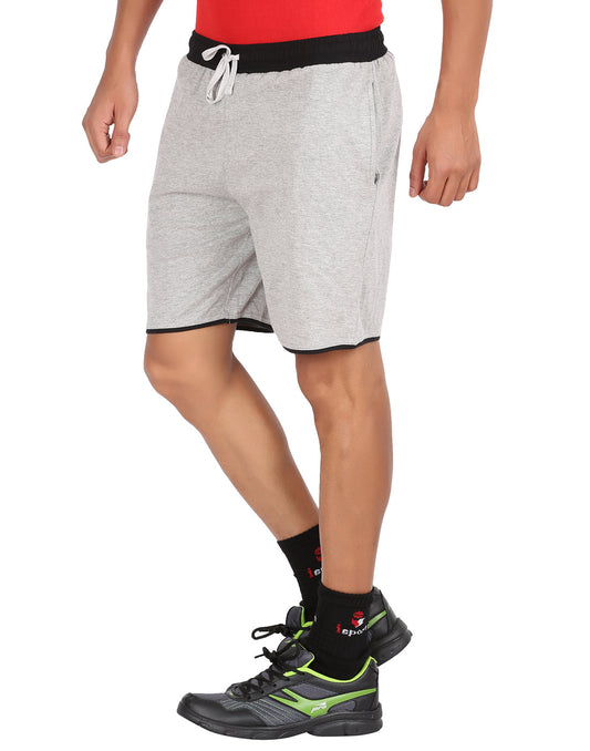 Grey Melange Shorts Contrast Waistband -Style #0508