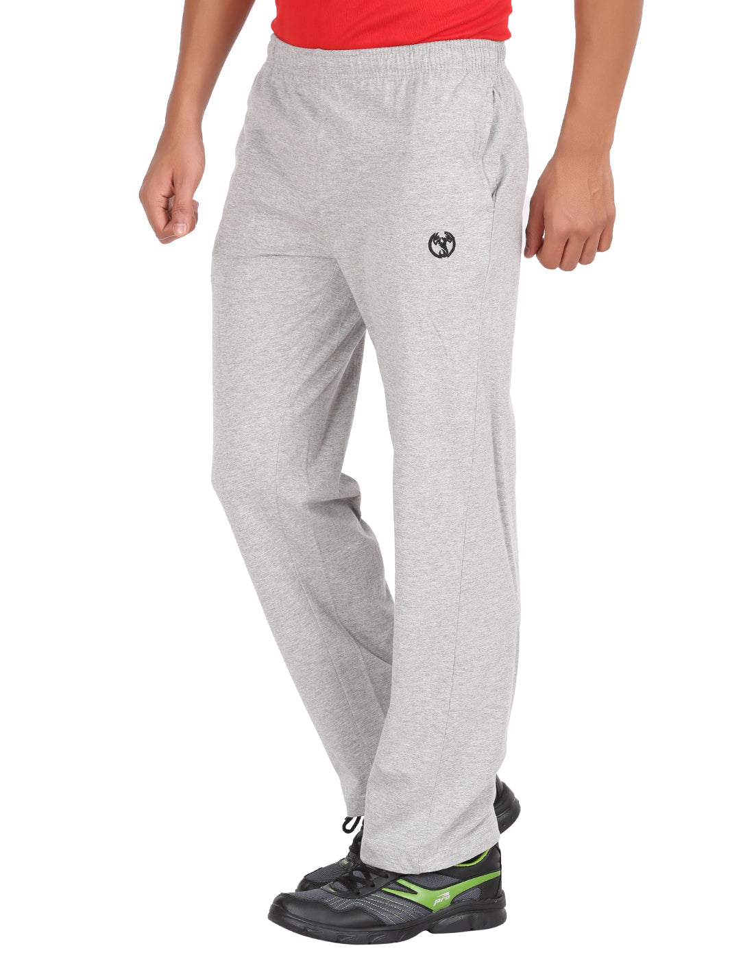 Grey Melange Plain Zipper Trackpant -Style #0404