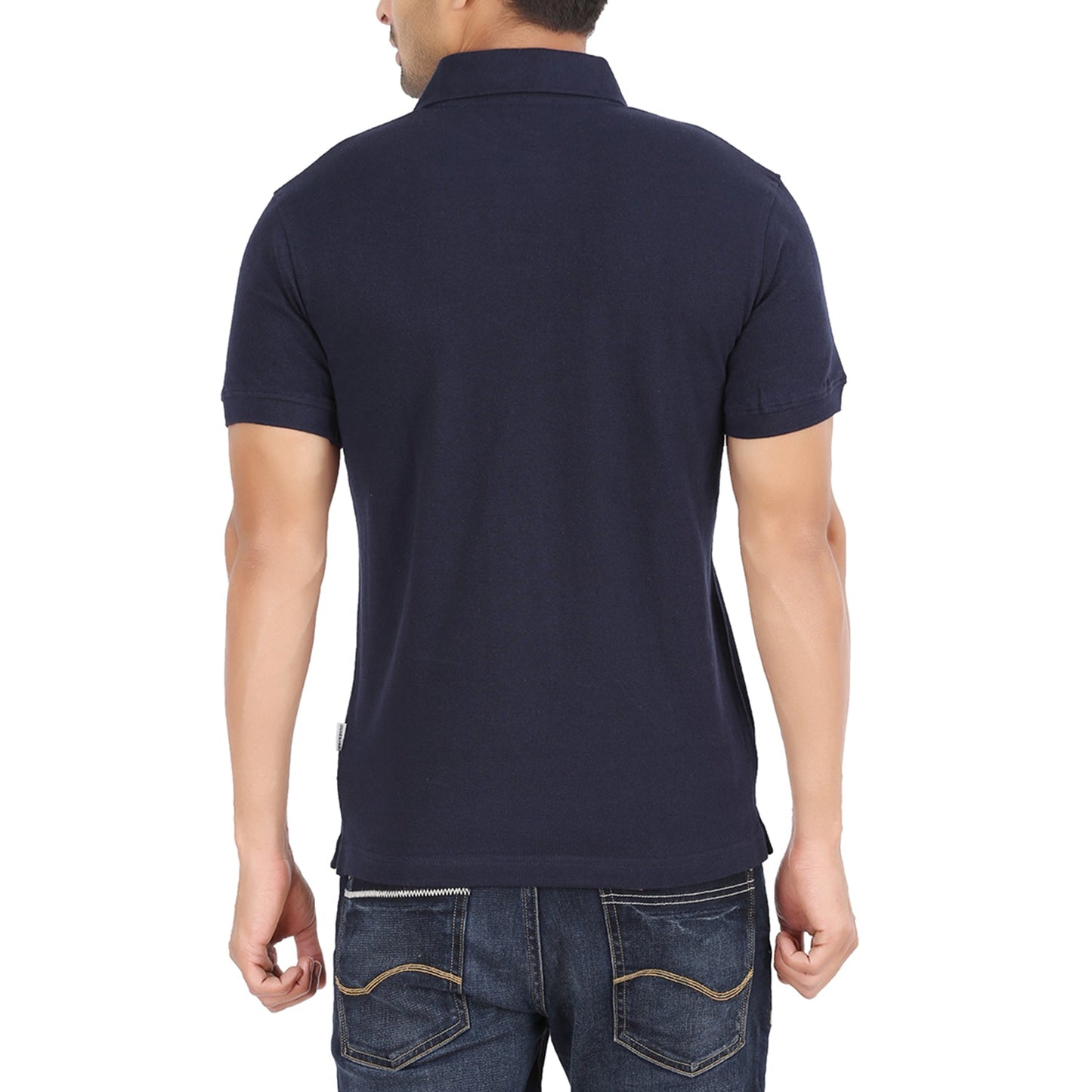 Navy Blue Polo Tshirt With Pocket-Style #0705