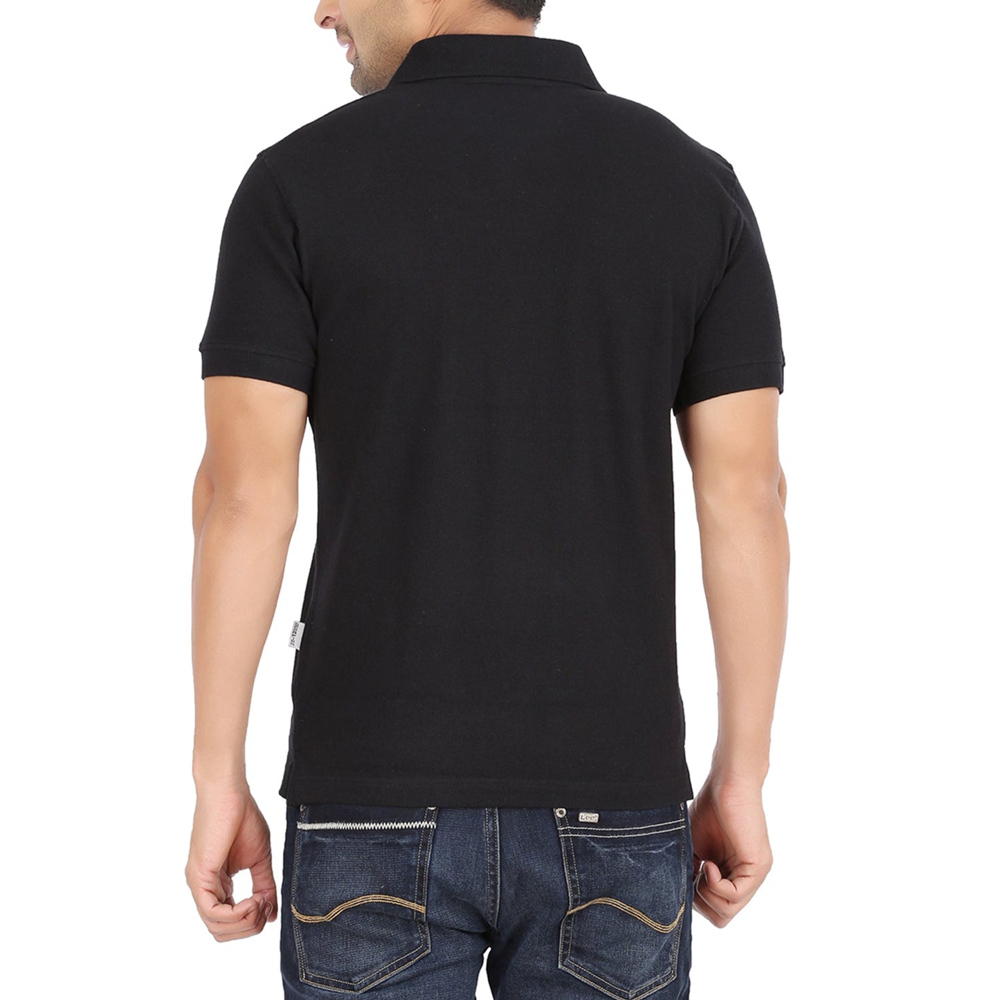 Black Polo Tshirt With Pocket-Style #0705