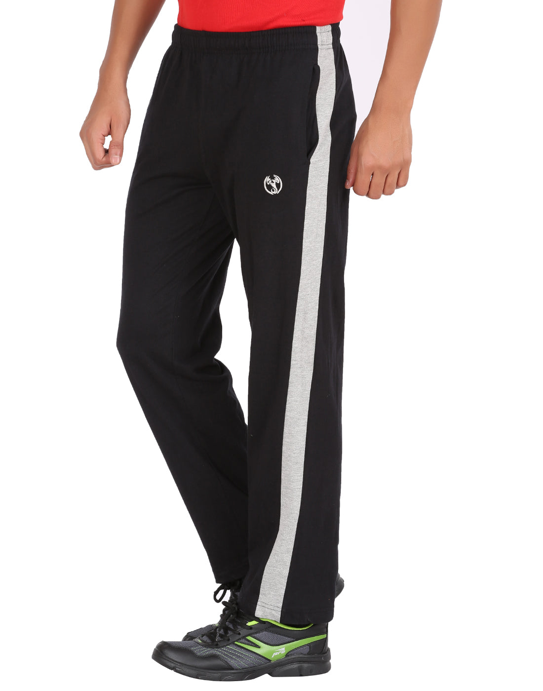 Black Side Panel Zipper Trackpant -Style #0406