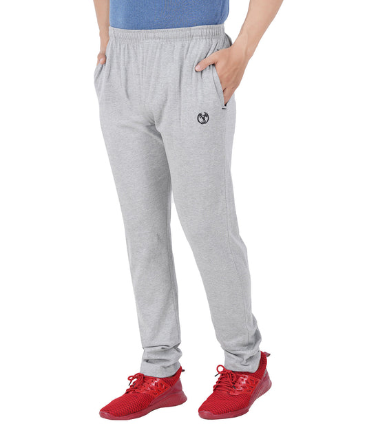 Grey Melange Slim Fit Zipper Trackpant-Style #0408