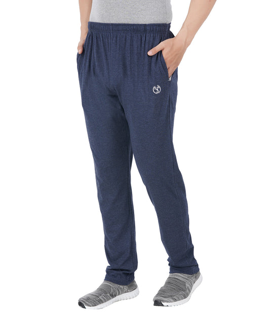 Navy Melange Slim Fit Zipper Trackpant-Style #0408