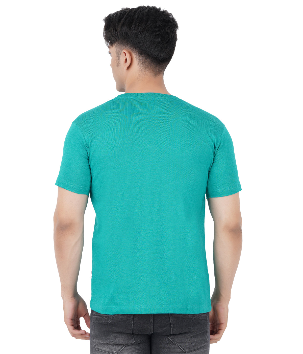 Teal Melange Round Neck Tshirt -Style #0804