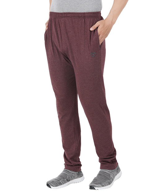 Brown Melange Slim Fit Zipper Trackpant-Style #0408
